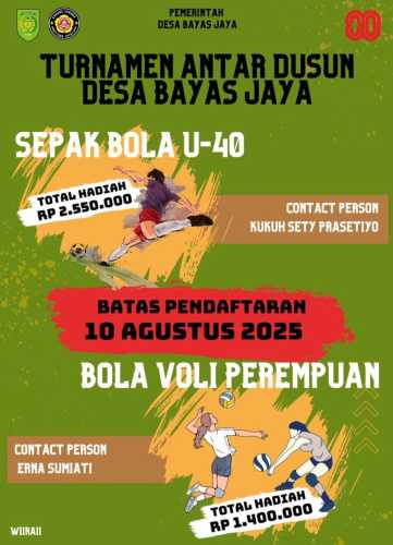 Bayas Jaya Geger,Turnamen Sepak Bola U-40 dan Bola Voli Perempuan Semarakkan HUT RI ke-80