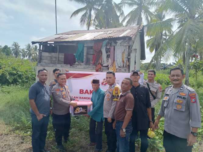 Polres Inhil Salurkan  Paket Sembako dalam Rangka Hari Bhayangkara ke-80