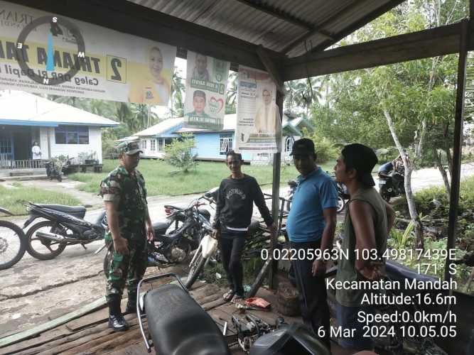 Babinsa Bente Jaga Kondusifitas Jelang Ramadhan