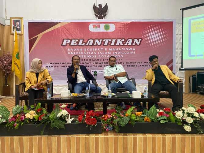 Berikan Seminar, Iwan Taruna Hadiri Pelantikan BEM Unisi