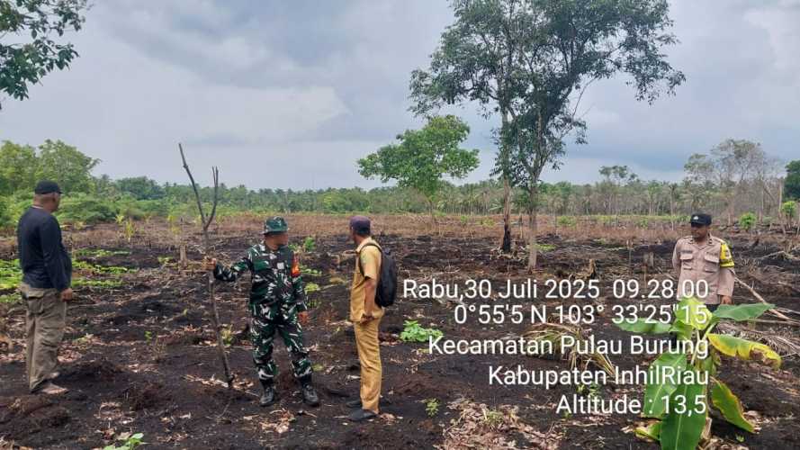 Babinsa Pulau Burung Lakukan Patroli  Identifikasi Secara Dini Karhutlah
