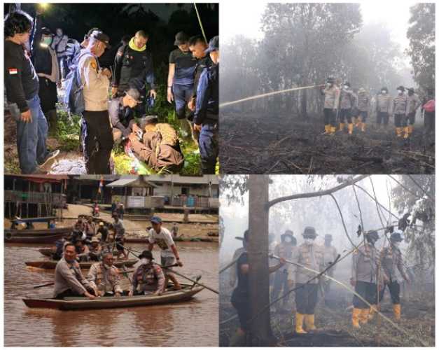 Dari Sungai hingga Lautan Asap, 9 Hari Kapolres Inhil Pimpin Pasukan Berjibaku Menaklukkan Bara