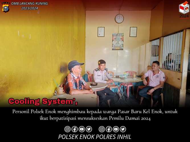 Ps. Kanit Samapta Polsek Enok Sambang dan Bina Penyuluhan Masyarakat Jelang Pemilu 2024