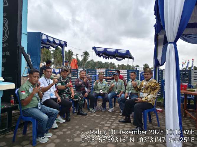 Babinsa Pulau Burung Laksanakan  Pam Terpadu Dalam Rangka  HUT Sambu Group ke-58: