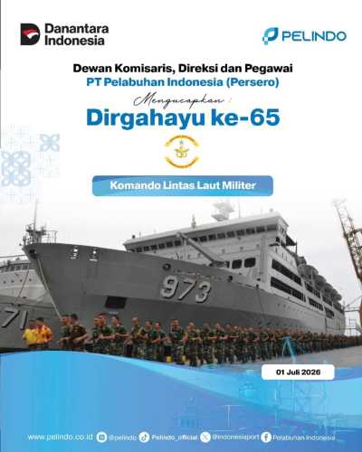 General Manager PT Pelindo Regional 1 Tembilahan Riky Armadi Ucapkan Dirgahayu ke-65 Kolinlamil