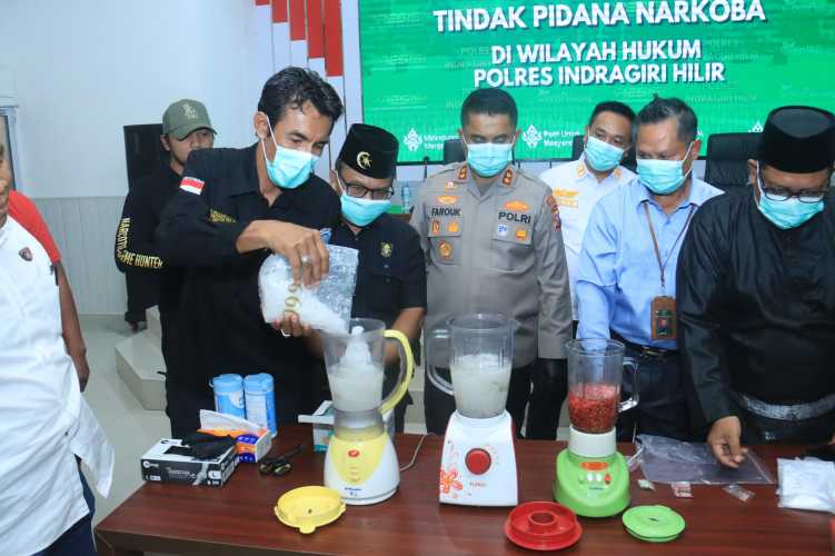 Polres   Inhil Musnahkan Sabu Seberat 2,7 Kg