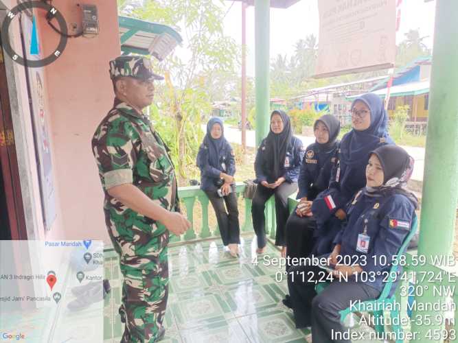 Babinsa Bersama Banwaslu Provinsi Riau dan Kecamatan Ciptakan Pemilu yang Jurdil