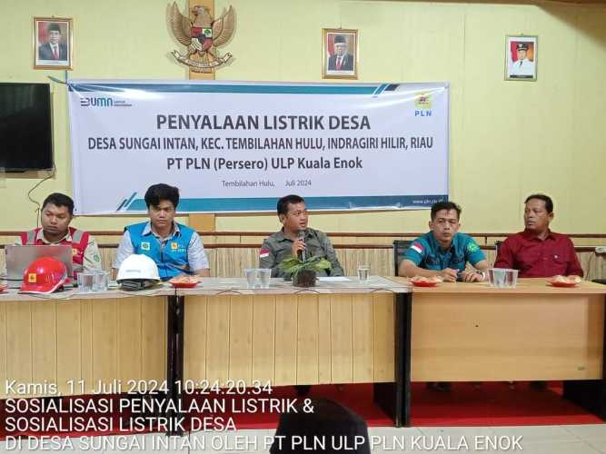 PLN ULP Kuala Enok Gelar Sosialiasi Pelayanan di Desa Sungai Intan