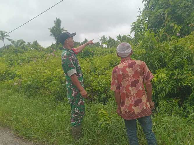 Babinsa Sungai Beringin Perkuat Pengawasan Wilayah Melalui Patroli Tapal Batas