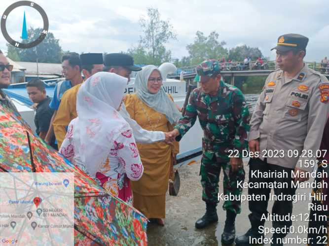 Danramil Mandah Sambut Kedatangan Pj.Bupati Ke Wilayahnya