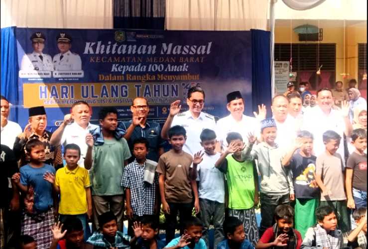 Dalam Memperingati HUT Kota Medan ke 435, Kecamatan Medan Barat Menggelar Khitanan Massal Dihadiri Wali Kota Medan