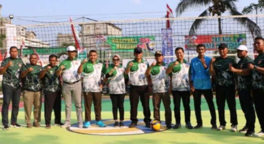 Open Tournament Volleyball Putra Dandim Cup 2023 Antar Klub Resmi dibuka