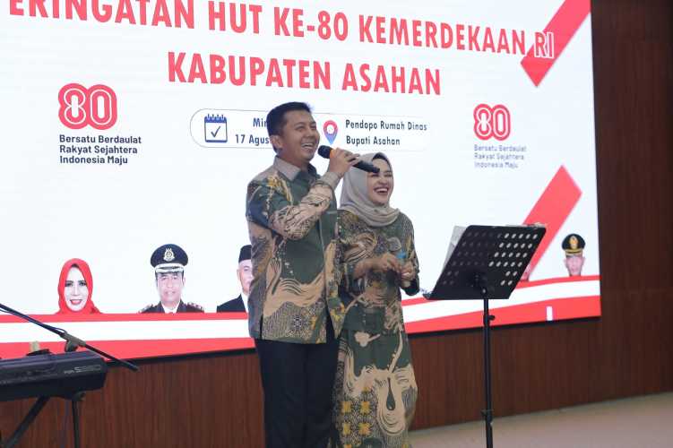 Dandim 0208/Asahan Hadiri Malam Resepsi Peringatan HUT ke-80 RI Kabupaten Asahan