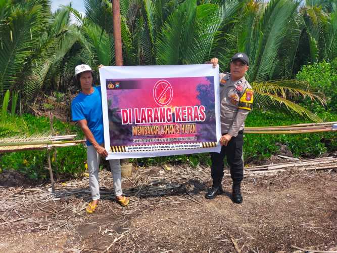 Polsek Kuindra Gencar Sosialisasi Larangan Membakar Hutan dan Lahan di Desa Tanjung Lajau