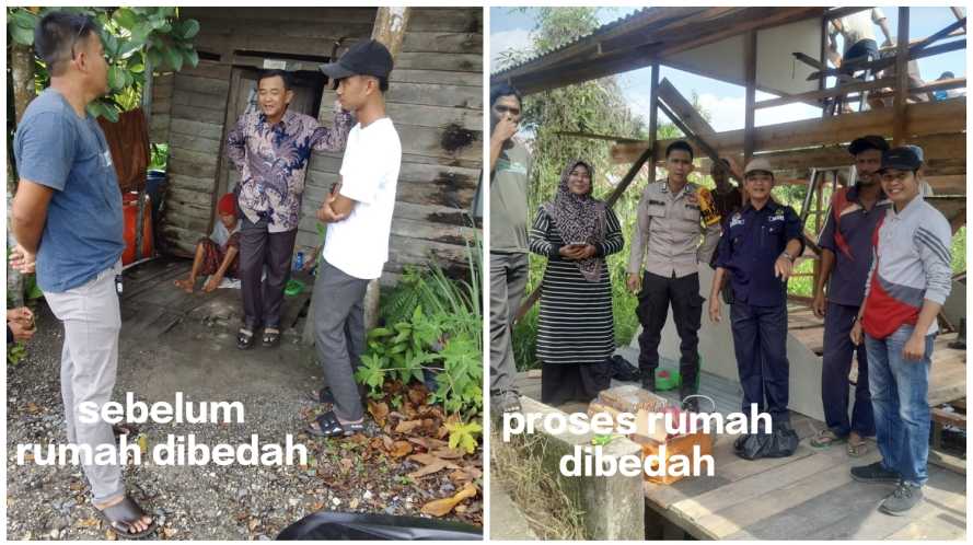Gotong Royong Warga Perbaiki Rumah Lansia , Kepala Desa:ini Bukti Kepedulian Sosial kita