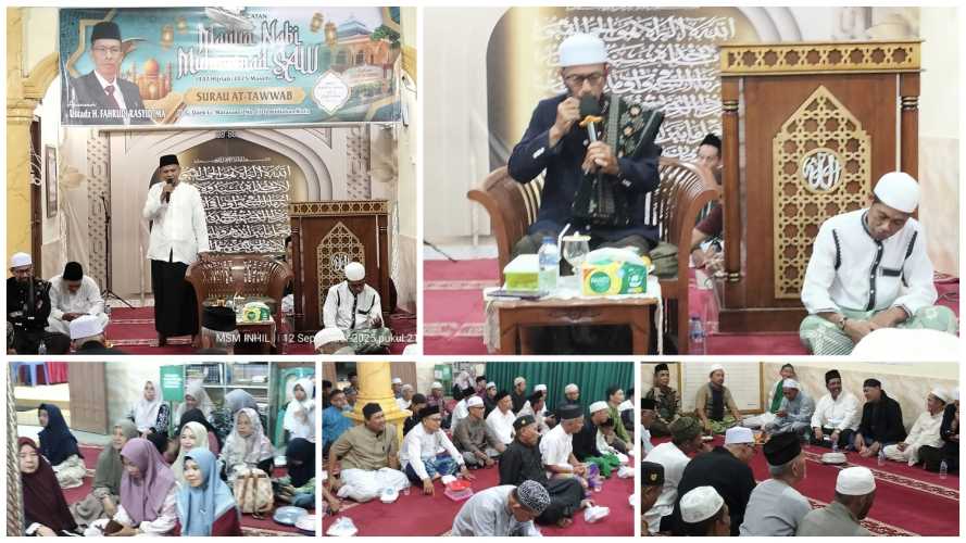Peringatan Maulid Nabi Muhammad SAW di Surau At Tawwab Tembilahan Kota Berlangsung Khidmat