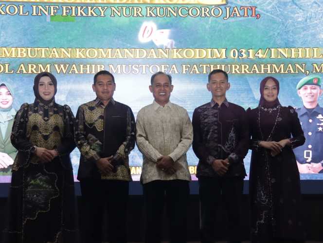 Bupati Herman Apresiasi Pengabdian Dandim Lama dan Sambut Dandim Baru Kodim 0314/Inhil