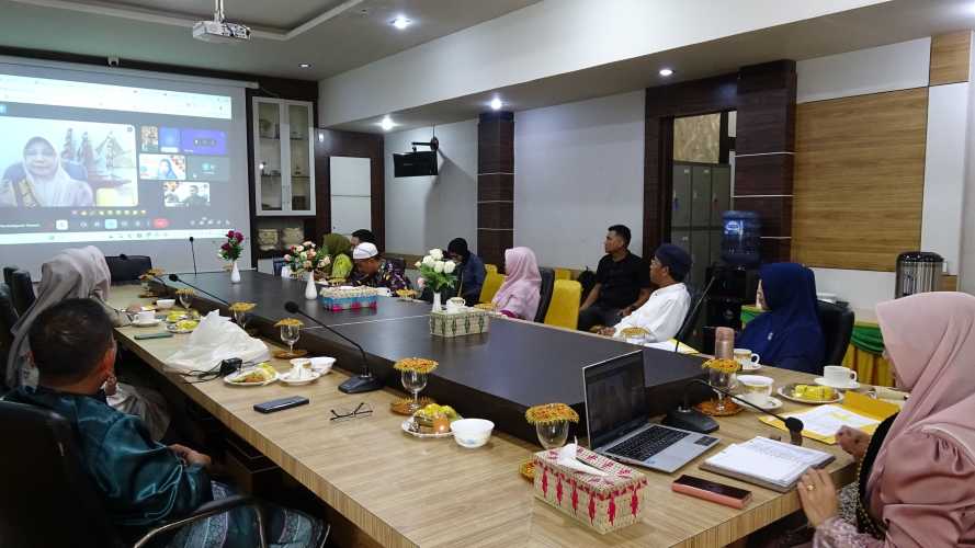 Bunda PAUD Inhil Mengikuti Rapat Sosialisasi Program Wajib Belajar Satu Tahun Prasekolah secara virtual,