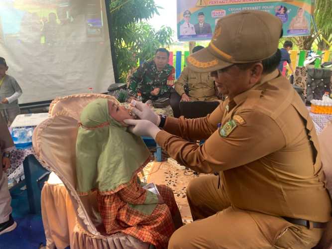 UPT Puskesmas Sungai Salak Gelar Pencanangan PIN Polio Serentak Tahap 2