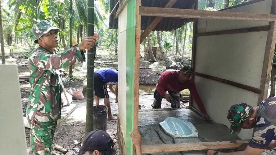 HUT Kodam I/Bukit Barisan, Rehab Jamban Sehat Koramil 12/Batang Tuaka Masih dilanjutkan