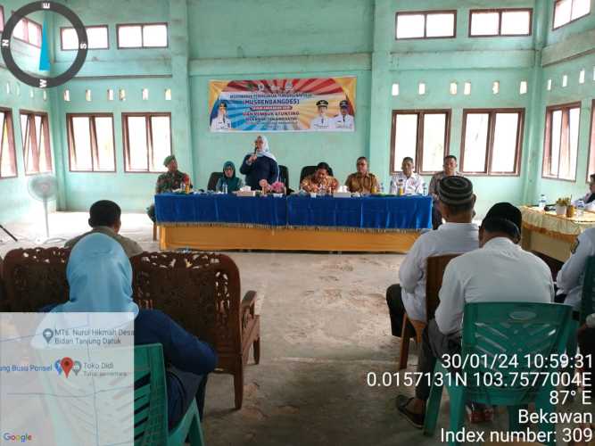 Usulan Prioritas Sarpras Perkebunan di Musrenbangdes Bedari Tanjung Datuk di Saksikan Babinsa