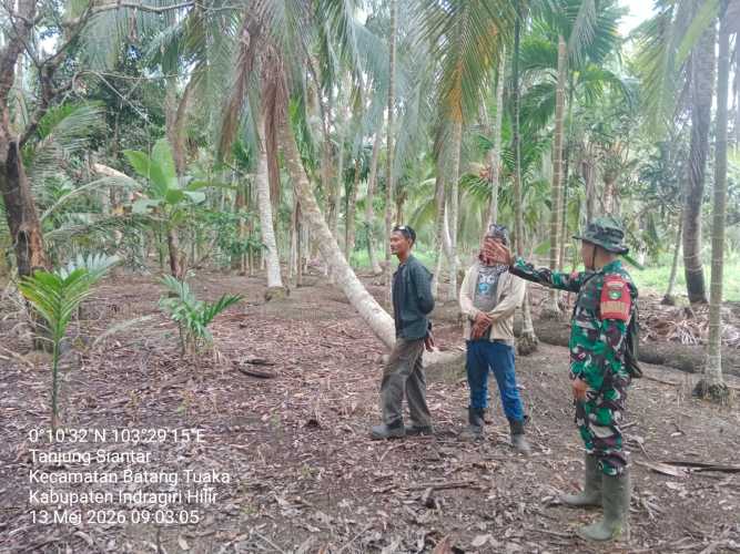 Babinsa Tanjung Siantar Gelar Sosialisasi dan Penegasan Tapal Batas Desa untuk Cegah Sengketa Lahan