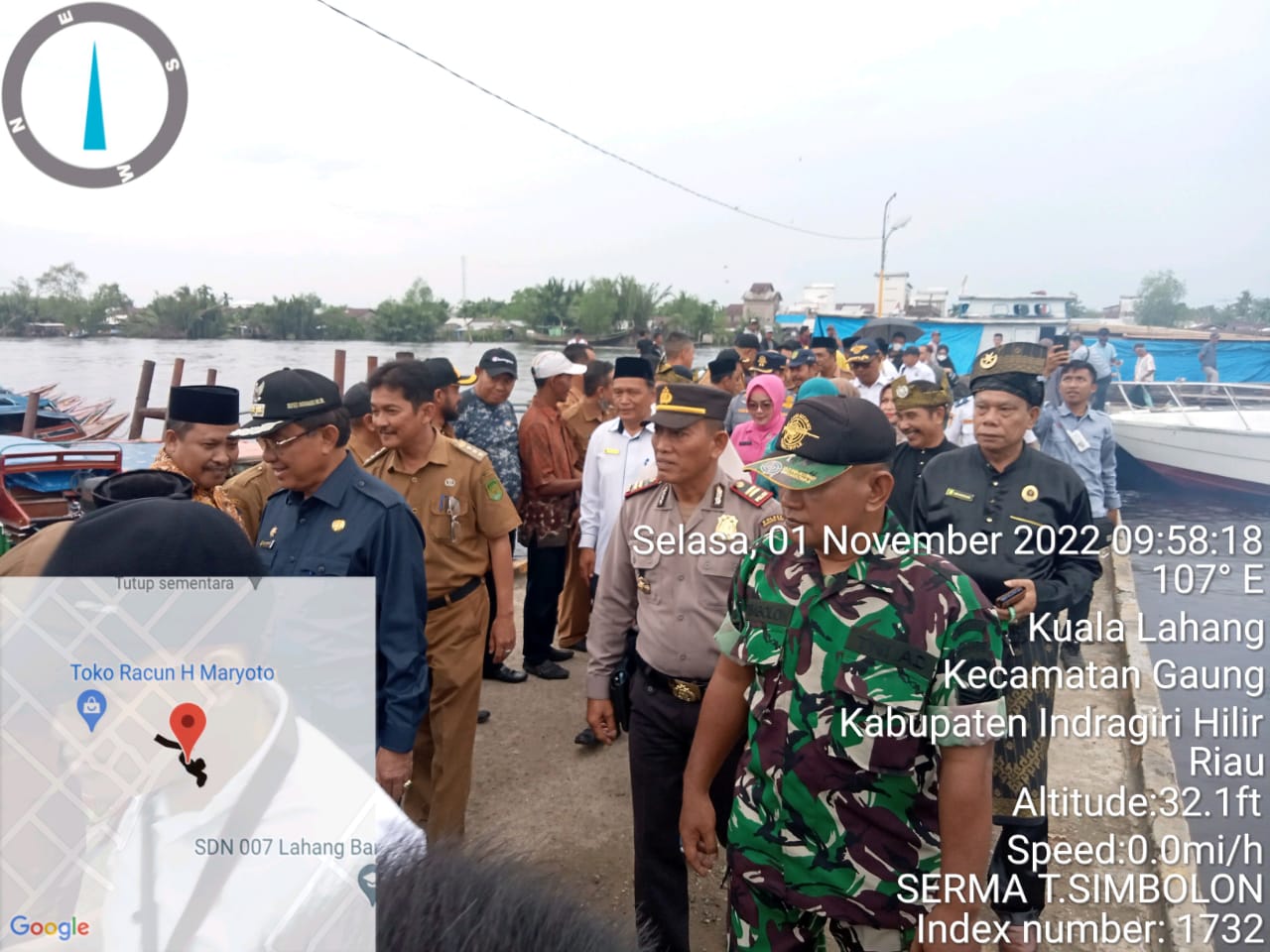 Serma Tota Simbolon Babinsa Koramil 05/Gas Sambut Kunker Bupati Inhil