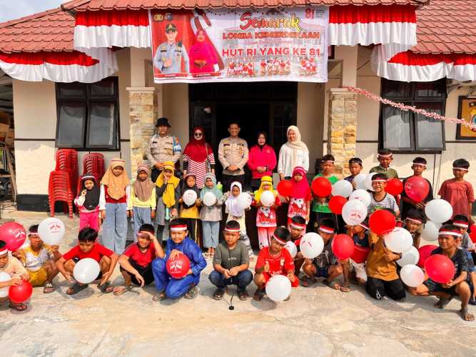 Semarak HUT RI ke-81, Personil Polsek Enok  Bersama Bhayangkari Gelar Lomba Penuh Kebersamaan