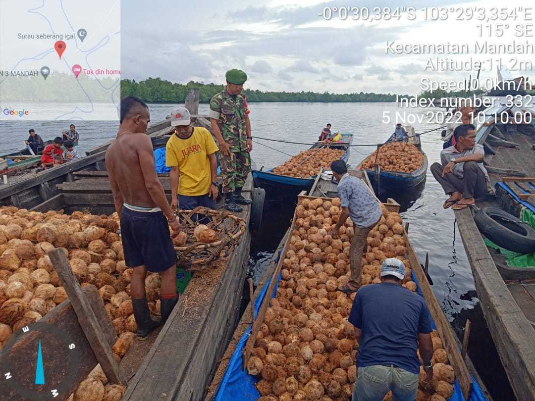 Serma H.Situmorang Supervisi ke Pengepul Kelapa