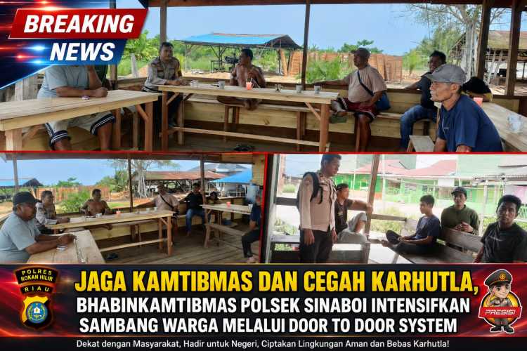 Jaga Kamtibmas dan Cegah Karhutla, Bhabinkamtibmas Polsek Sinaboi Intensifkan Sambang Warga Melalui Door to Door System