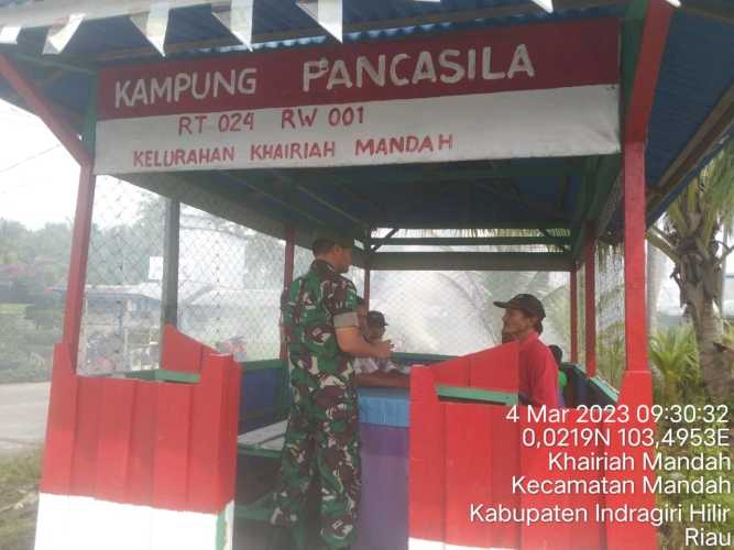 Babinsa Sampaikan Beberapa Himbauan Penting di Kampung Pancasila