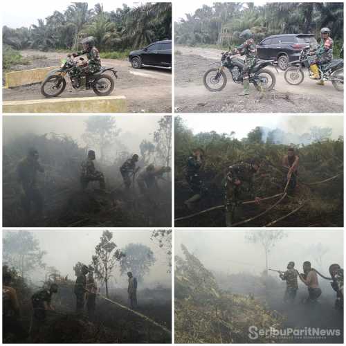 Bertarung melawan api dan asap,Dandim 0314/Inhil kerahkan Prajurit tambahan.