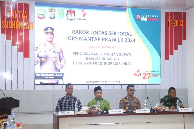 Rapat Koordinasi Lintas Sektoral OPS Mantap Praja LK 2024 Pengamanan Pilkada Inhil