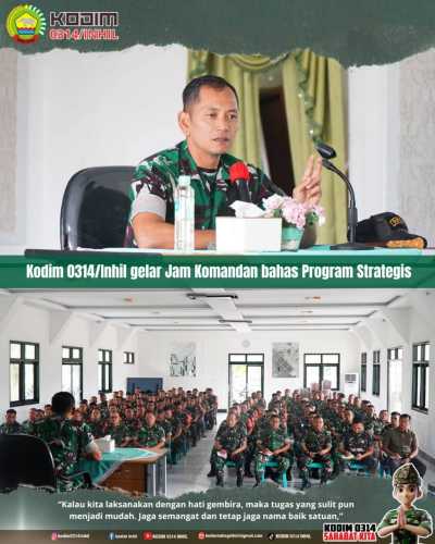 Tingkatkan Kinerja Satuan, Kodim 0314/Inhil Gelar Jam Komandan Bahas Program Strategis