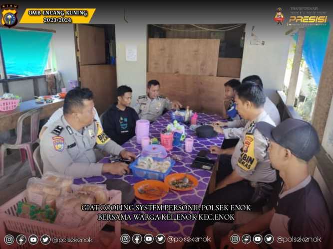 Polsek Enok Sarapan Pagi Bersama Pemuda Sungai Lokan dan Ajak Jaga Kamtibmas