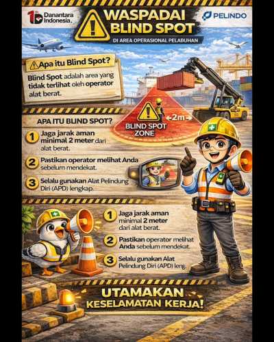 Utamakan Safety,PT Pelabuhan Indonesia (Persero) Imbau Pekerja Waspada Blind Spot Alat Berat
