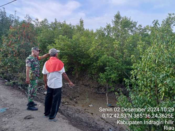 Babinsa Pulau Burung Prioritaskan Patroli Karhutlah di Kawasan  Gambut
