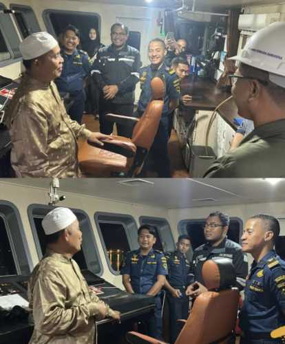 Kantor Kesyahbandaran dan Otoritas Pelabuhan Kelas IV Tembilahan Lakukan Pengawasan Kedatangan dan Keberangkatan KM. Sabuk Nusantara 110