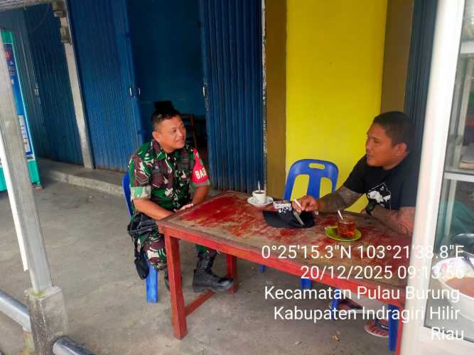 Babinsa Pulau Burung Melaksanakan  pembinaan SDM Desa Sri Danai Jaya: