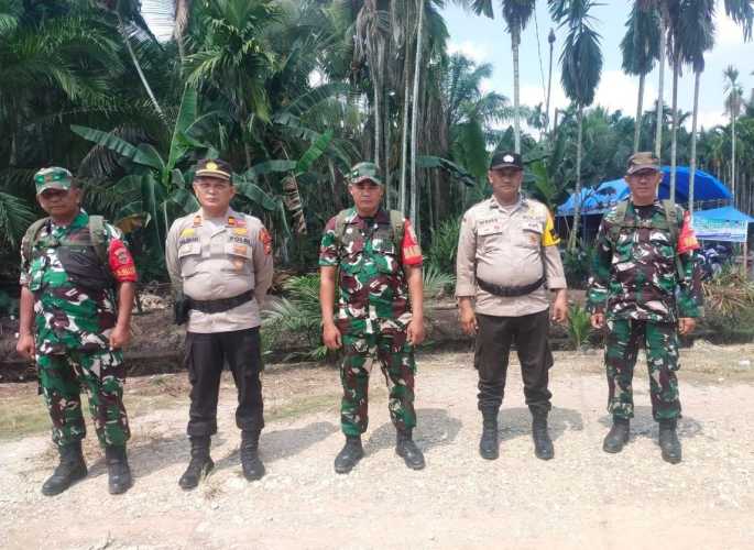 Aparat Gabungan TNI dan Polri, Jaga Ketat Kampanye di Karya Tani.