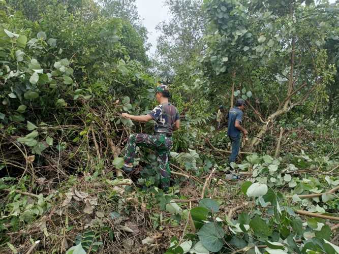 Danramil Aktifitas Jumat Pagi Gotong Royong