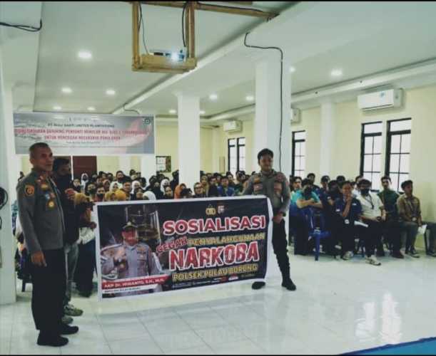 Polsek Pulau Burung Gencarkan Sosialisasi Anti Narkoba di Lingkungan Perusahaan, Kapolsek Dr. Irwanto Jadi Narasumber Utama