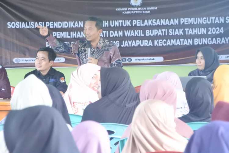 KPU Riau dan KPU Siak Sosialisasikan PSU ke Pemilih