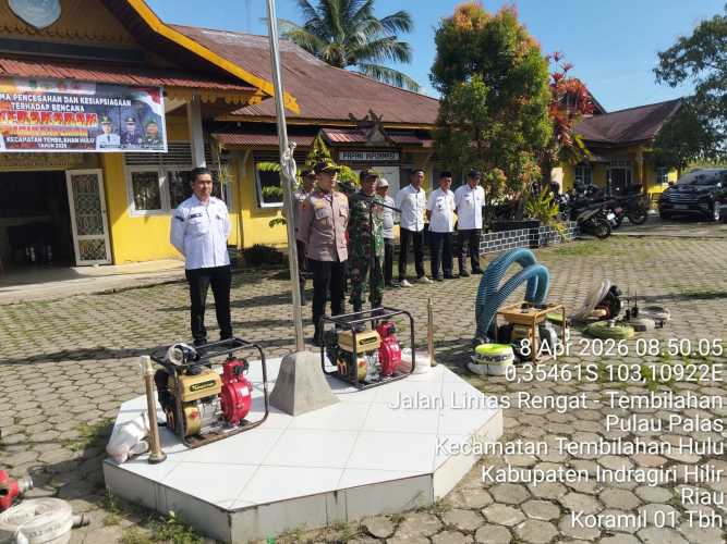 Babinsa Serma Nuryadi Hadiri Apel Kesiapsiagaan Karhutla di Tembilahan Hulu