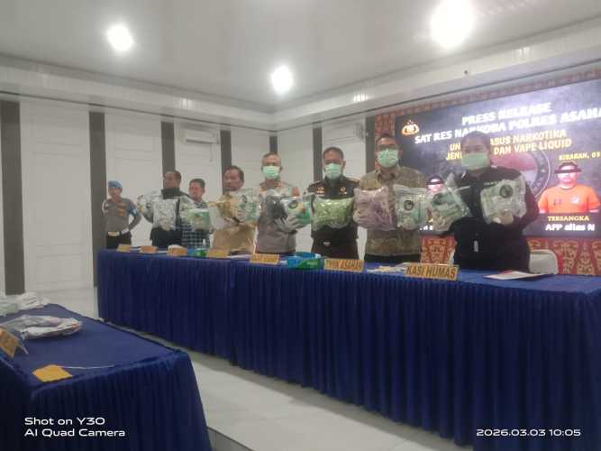 Satresnarkoba Polres Asahan amankan Kurir Bawa 891 Cartridge Vape merk 7 eleven