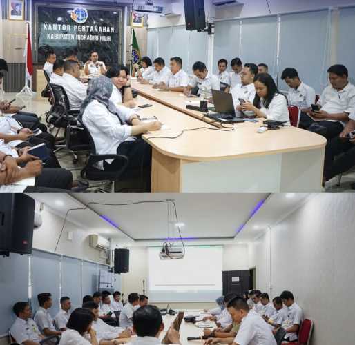 Kantor Pertanahan Kabupaten Indragiri Hilir Gelar Monitoring dan Evaluasi Kinerja Dipimpin Muhammad Khomsadi