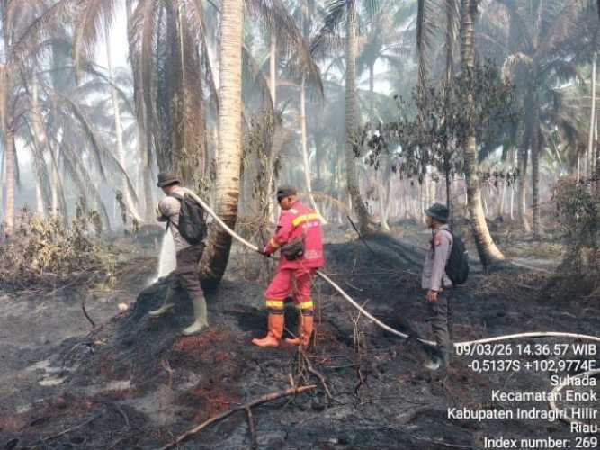 Polsek Tempuling Bersama Tim Gabungan Lakukan Pendinginan Hotspot di Tanjung Pidada
