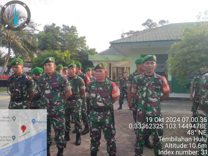 Babinsa Koramil 08/Mandah Ikuti Apel Pagi Dalam Pengecekkan Personil