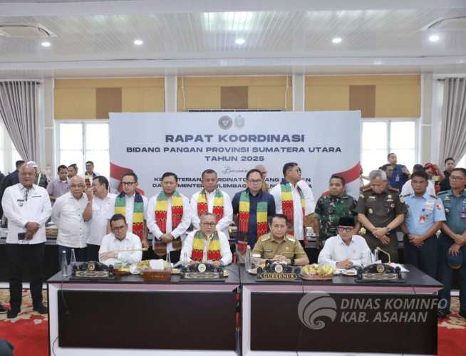 Bupati Asahan Dan Wakil Bupati Asahan Ikuti Rakor Bidang Pangan Provinsi Sumatera Utara Bersama Menteri Kordinator Bidang Pangan Indonesia.