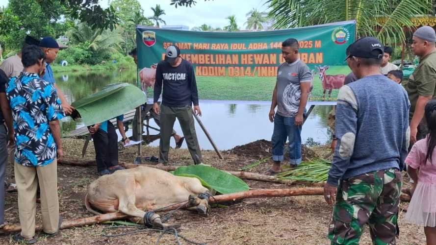 Kodim Inhil Tebar Kebahagiaan di Hari Raya Idul Adha 1446 H